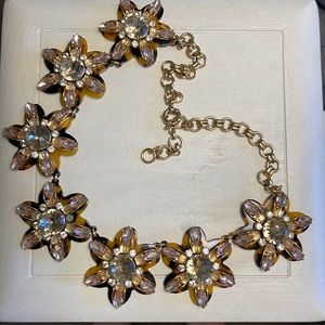 NWOT HTF 🔥 | J. Crew | Tortoise Crystal Flower Necklace